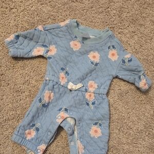 Carter's Blue Floral Quilted Jumpsuit